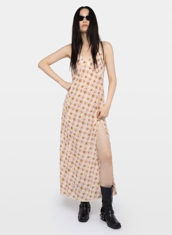Robe longue à bretelles imprimée ZADIG&VOLTAIRE Jaune